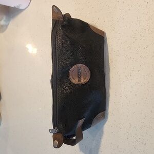 Black/brown toiletry travel bag